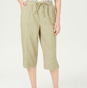 Karen Scott Edna Cotton Pull On Capri Pants NWT
